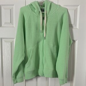 Sierra Designs Mint Green Hooded Zip-Up Sweater Size L. In Like New Condition.
